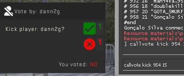Voting to kick yourself from a CSGO game